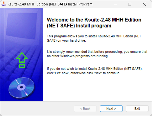 Запуск установочного файла Ksuite-2.48 MHH.exe
