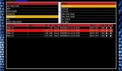 K-TAG Vehicle Selection