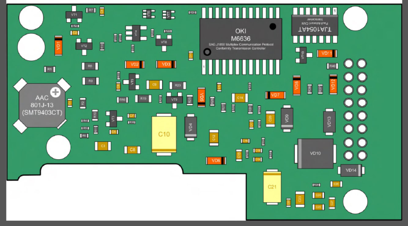Расположение OKI M6636 на плате
