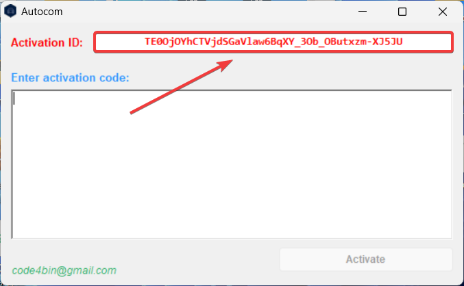 Шаг 1: Копирование Activation ID из запущенной программы